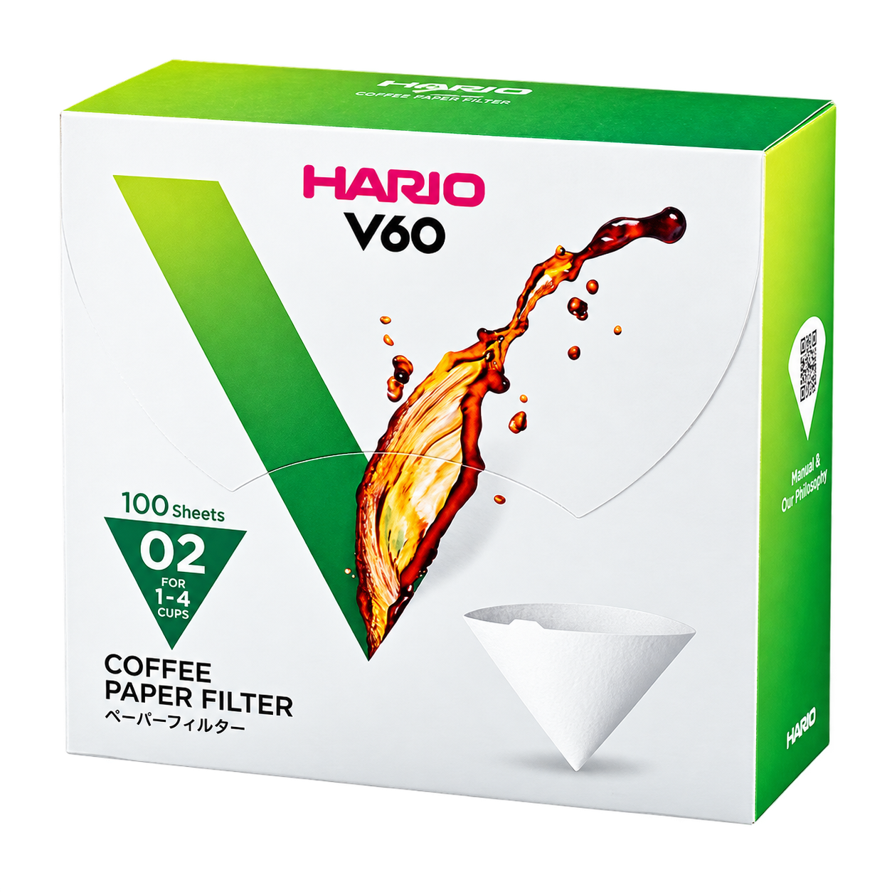 Hario V60 Filter Paper, 02 Size, 100 pcs, White